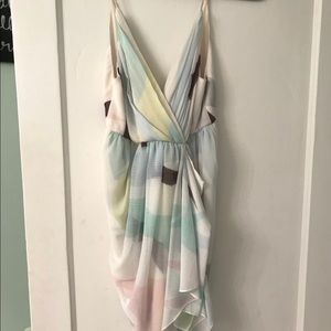 alice + olivia Isadora Wrap Top Trapeze Dress